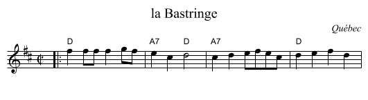 la Bastringe - staff notation