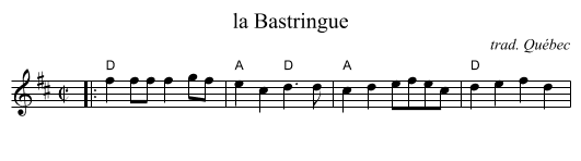 la Bastringue - staff notation