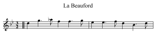 La Beauford - staff notation