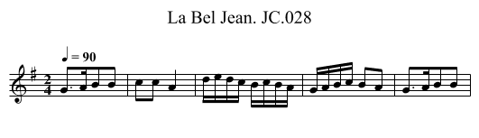 La Bel Jean. JC.028 - staff notation