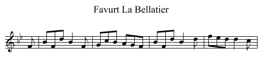 La Bellatier, Favurt - staff notation