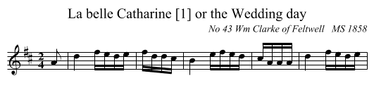 La belle Catharine [1] or the Wedding day - staff notation
