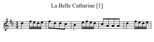 La Belle Catharine [1] - staff notation