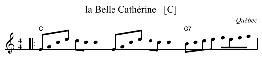 la Belle Cath&eacute;rine   [C] - staff notation