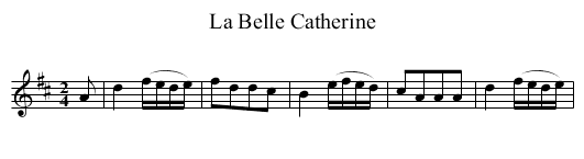 La Belle Catherine - staff notation