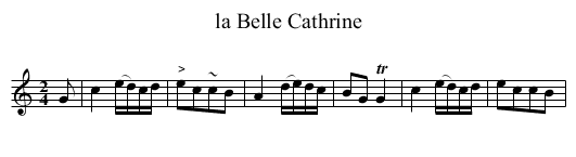 la Belle Cathrine - staff notation