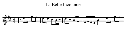La Belle Inconnue - staff notation