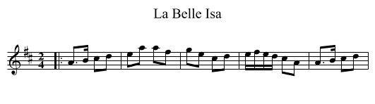 La Belle Isa - staff notation