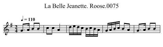 La Belle Jeanette. Roose.0075 - staff notation
