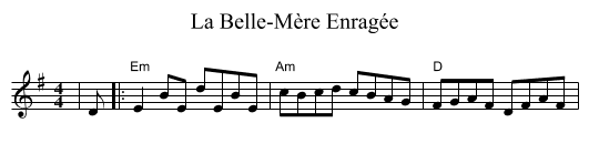 La Belle-Mère Enragée - staff notation