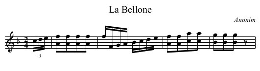 La Bellone - staff notation