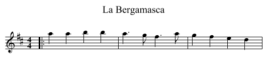 La Bergamasca - staff notation