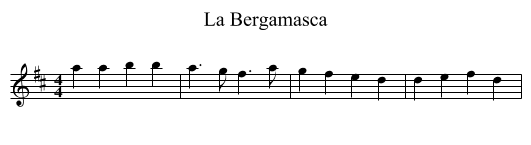 La Bergamasca - staff notation