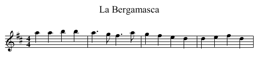 La Bergamasca - staff notation