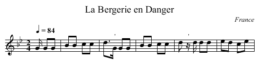 La Bergerie en Danger - staff notation
