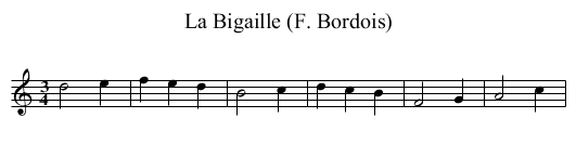 La Bigaille (F. Bordois) - staff notation