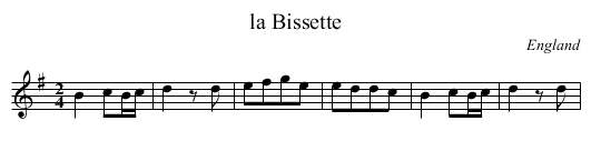 la Bissette - staff notation