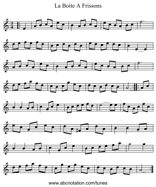 La Boite A Frissons - staff notation