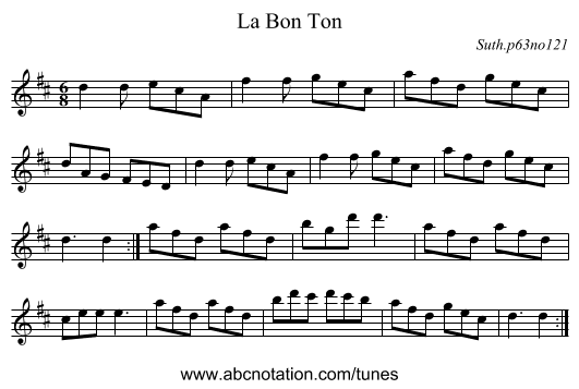 La Bon Ton - staff notation