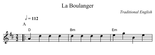 La Boulanger - staff notation
