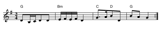 La boulang&egrave;re - staff notation