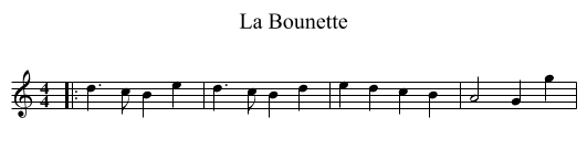 La Bounette - staff notation