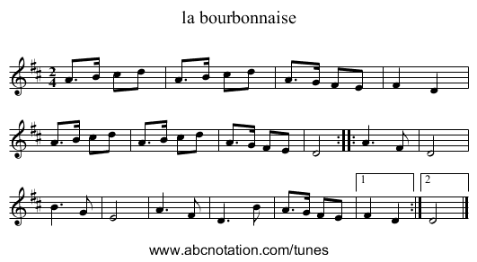 la bourbonnaise - staff notation