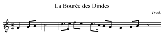 La Bour&eacute;e des Dindes - staff notation