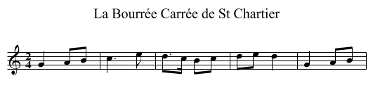 La Bourrée Carrée de St Chartier - staff notation