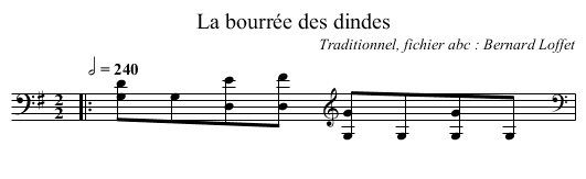 La bourrée des dindes - staff notation