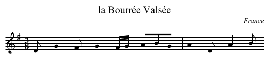 la Bourrée Valsée - staff notation