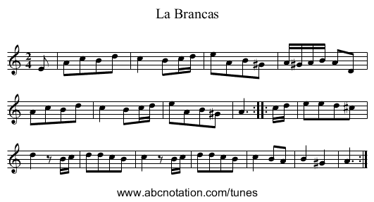 La Brancas - staff notation