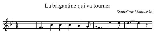 La brigantine qui va tourner - staff notation