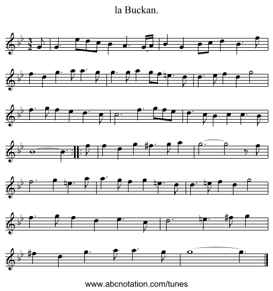 la Buckan. - staff notation