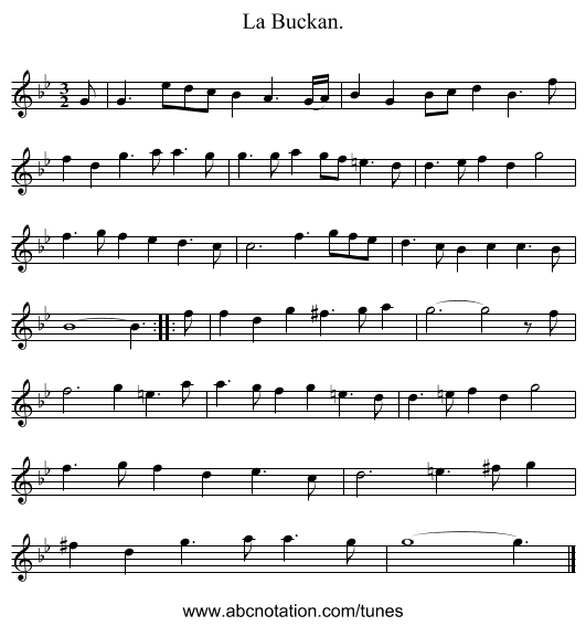 La Buckan. - staff notation