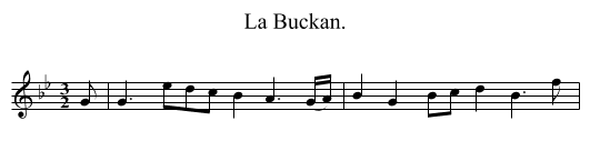 La Buckan. - staff notation