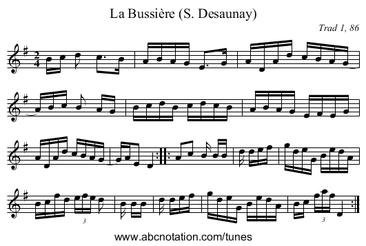 La Bussière (S. Desaunay) - staff notation