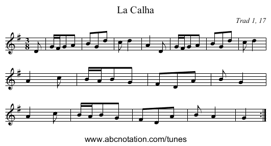 La Calha - staff notation
