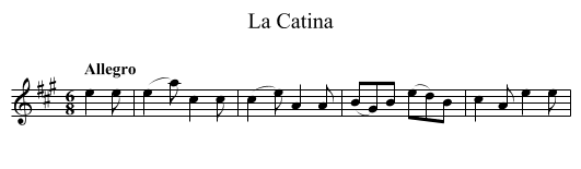 La Catina - staff notation