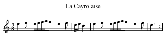 La Cayrolaise - staff notation