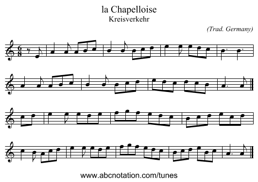 la Chapelloise - staff notation
