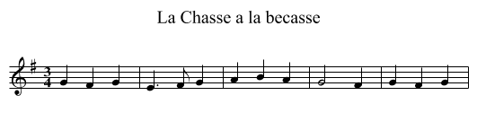 La Chasse a la becasse - staff notation
