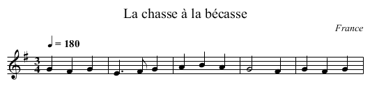 La chasse à la bécasse - staff notation