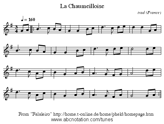 La Chaumeilloise - staff notation