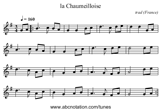 la Chaumeilloise - staff notation