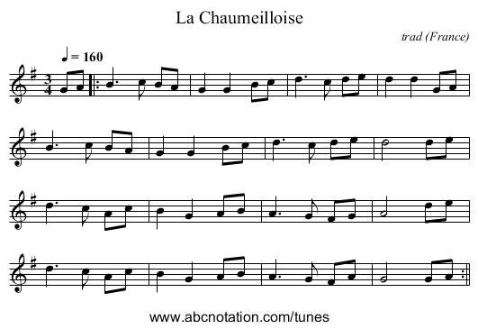 La Chaumeilloise - staff notation