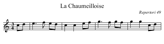 La Chaumeilloise - staff notation