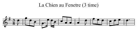 La Chien au Fenetre (3 time) - staff notation