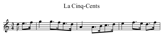 La Cinq-Cents - staff notation