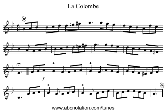 La Colombe - staff notation